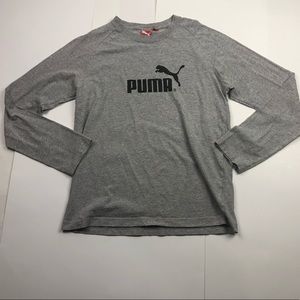 Puma Long Sleeve Grey Gray Mens US S